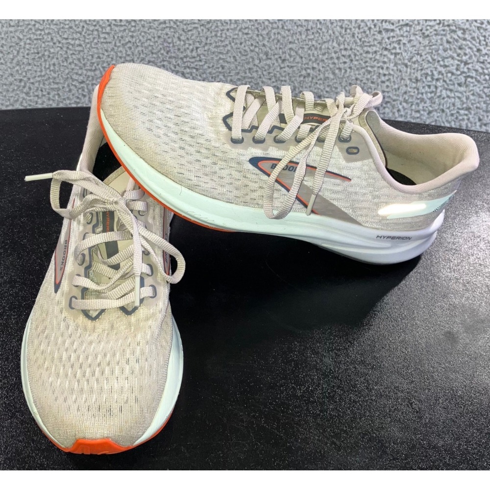 Brooks Hyperion Tempo Running Shoes Men 8 Beige‎ Orange Athletic Sneakers